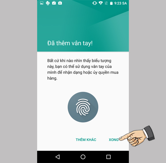 Thiết lập vân tay